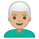 Android Pie; U+1F468 U+1F3FC U+200D U+1F9B3; Emoji