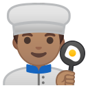 Android Pie; U+1F468 U+1F3FD U+200D U+1F373; Emoji