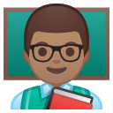 Android Pie; U+1F468 U+1F3FD U+200D U+1F3EB; Emoji