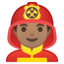 Android Pie; U+1F468 U+1F3FD U+200D U+1F692; Emoji