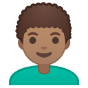 Android Pie; U+1F468 U+1F3FD U+200D U+1F9B1; Emoji