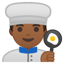 Android Pie; U+1F468 U+1F3FE U+200D U+1F373; Emoji