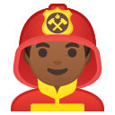 Android Pie; U+1F468 U+1F3FE U+200D U+1F692; Emoji