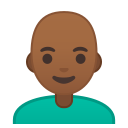 Android Pie; U+1F468 U+1F3FE U+200D U+1F9B2; Emoji