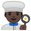 Android Pie; U+1F468 U+1F3FF U+200D U+1F373; Emoji