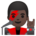 Android Pie; U+1F468 U+1F3FF U+200D U+1F3A4; Emoji