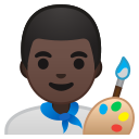 Android Pie; U+1F468 U+1F3FF U+200D U+1F3A8; Emoji