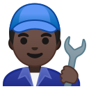 Android Pie; U+1F468 U+1F3FF U+200D U+1F527; Emoji