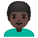 Android Pie; U+1F468 U+1F3FF U+200D U+1F9B1; Emoji