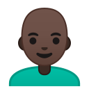 Android Pie; U+1F468 U+1F3FF U+200D U+1F9B2; Emoji