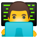 Android Pie; U+1F468 U+200D U+1F4BB; Emoji