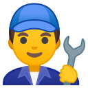 Android Pie; U+1F468 U+200D U+1F527; Emoji
