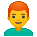 Android Pie; U+1F468 U+200D U+1F9B0; Emoji