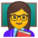 Android Pie; U+1F469 U+200D U+1F3EB; Emoji