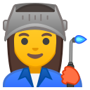 Android Pie; U+1F469 U+200D U+1F3ED; Emoji