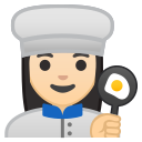 Android Pie; U+1F469 U+1F3FB U+200D U+1F373; Emoji