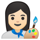 Android Pie; U+1F469 U+1F3FB U+200D U+1F3A8; Emoji
