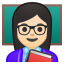 Android Pie; U+1F469 U+1F3FB U+200D U+1F3EB; Emoji