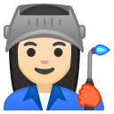 Android Pie; U+1F469 U+1F3FB U+200D U+1F3ED; Emoji