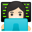 Android Pie; U+1F469 U+1F3FB U+200D U+1F4BB; Emoji