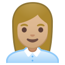 Android Pie; U+1F469 U+1F3FC U+200D U+1F4BC; Emoji