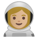 Android Pie; U+1F469 U+1F3FC U+200D U+1F680; Emoji