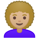 Android Pie; U+1F469 U+1F3FC U+200D U+1F9B1; Emoji