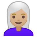Android Pie; U+1F469 U+1F3FC U+200D U+1F9B3; Emoji