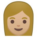 Android Pie; U+1F469 U+1F3FC; Emoji