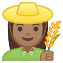 Android Pie; U+1F469 U+1F3FD U+200D U+1F33E; Emoji