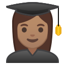 Android Pie; U+1F469 U+1F3FD U+200D U+1F393; Emoji