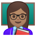 Android Pie; U+1F469 U+1F3FD U+200D U+1F3EB; Emoji