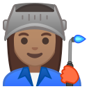 Android Pie; U+1F469 U+1F3FD U+200D U+1F3ED; Emoji