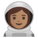 Android Pie; U+1F469 U+1F3FD U+200D U+1F680; Emoji