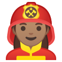 Android Pie; U+1F469 U+1F3FD U+200D U+1F692; Emoji