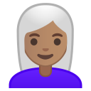 Android Pie; U+1F469 U+1F3FD U+200D U+1F9B3; Emoji
