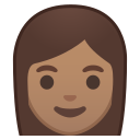 Android Pie; U+1F469 U+1F3FD; Emoji