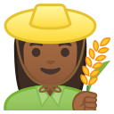 Android Pie; U+1F469 U+1F3FE U+200D U+1F33E; Emoji