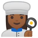 Android Pie; U+1F469 U+1F3FE U+200D U+1F373; Emoji