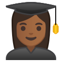 Android Pie; U+1F469 U+1F3FE U+200D U+1F393; Emoji