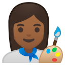 Android Pie; U+1F469 U+1F3FE U+200D U+1F3A8; Emoji