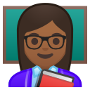 Android Pie; U+1F469 U+1F3FE U+200D U+1F3EB; Emoji
