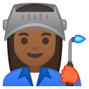 Android Pie; U+1F469 U+1F3FE U+200D U+1F3ED; Emoji