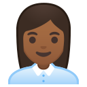 Android Pie; U+1F469 U+1F3FE U+200D U+1F4BC; Emoji