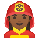 Android Pie; U+1F469 U+1F3FE U+200D U+1F692; Emoji