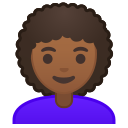 Android Pie; U+1F469 U+1F3FE U+200D U+1F9B1; Emoji
