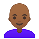 Android Pie; U+1F469 U+1F3FE U+200D U+1F9B2; Emoji