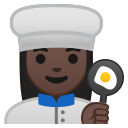 Android Pie; U+1F469 U+1F3FF U+200D U+1F373; Emoji