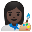 Android Pie; U+1F469 U+1F3FF U+200D U+1F3A8; Emoji