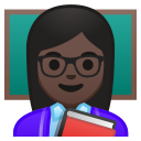 Android Pie; U+1F469 U+1F3FF U+200D U+1F3EB; Emoji